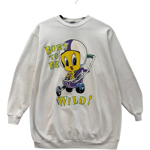 Vintage Tweety "Born To Be Wild" Crewneck M - Picture 1 of 8